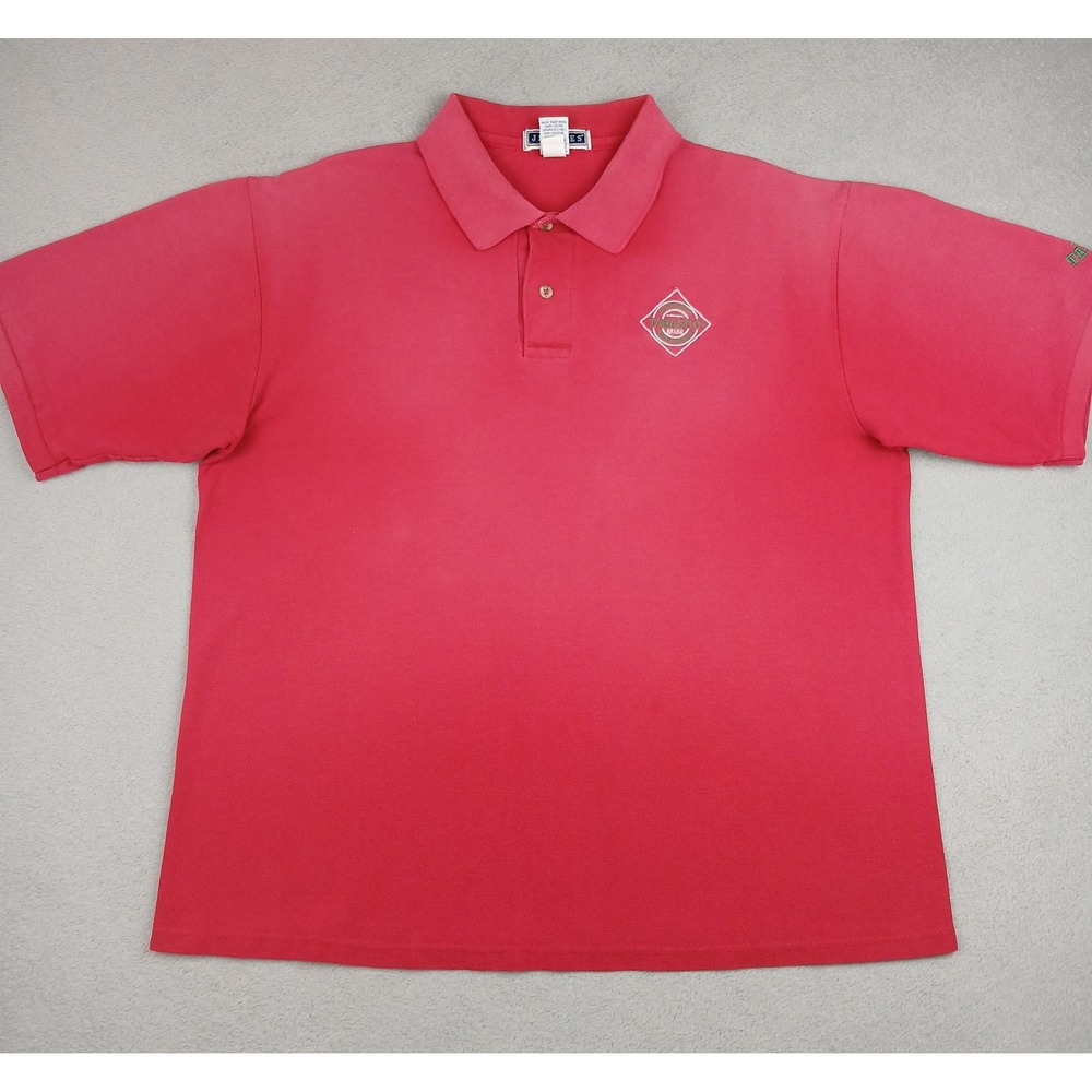 Vintage Tabasco Polo Shirt Mens Large Red Short Sleeve Combed Logo Graphic